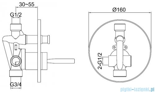 Kohlman Maxima zestaw prysznicowy z deszczownicą 40 cm chrom QW210MR40