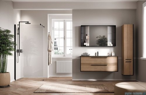 Novellini Kali H Kabina walk-in 110cm profile czarne KALIH110-1H