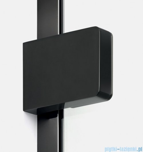 New Trendy Eventa Black Chrome drzwi wnękowe pojedyncze 110x200 cm przejrzyste prawe czarny połysk EXK-6134