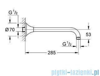 Grohe Rainshower® Grandera™ ramię prysznica chrom/złoty 27986IG0