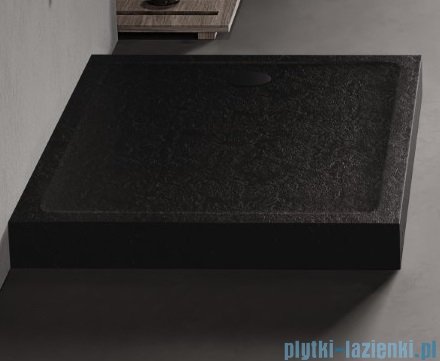 New Trendy Mild Stone Brodzik akrylowy prostokątny 80x100x11,5 cm czarny B-0570