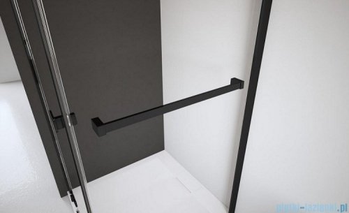 Radaway Nes 8 Black Dws I drzwi wnękowe 130cm lewe czarny mat/szkło przejrzyste 10078110-54-01L/10078113-01-01