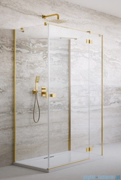 Radaway Essenza Gold Kdj+S kabina 75x80x75cm prawa złoty połysk szkło przejrzyste 1384049-01-01/1385021-09-01R/1384049-01-01