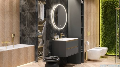 Excellent Corido lustro wiszące LED okrągłe Ø80 cm mata grzewcza miedź szczotkowana DOEX.CO080.CB