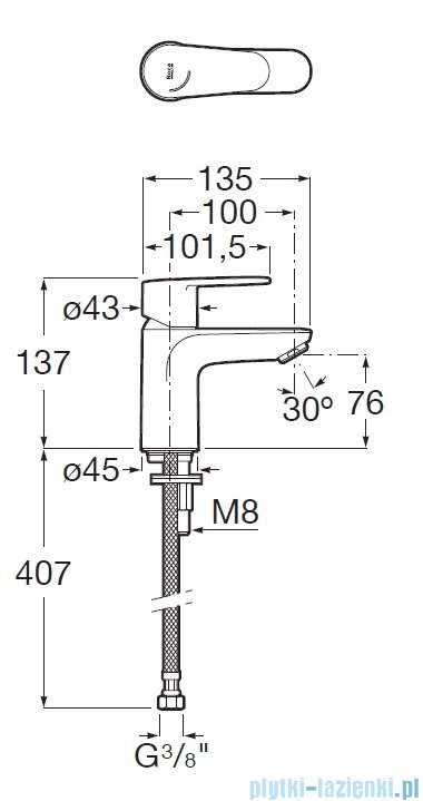 Roca Victoria Plus bateria umywalkowa sztorcowa Chrom A5A324FC00