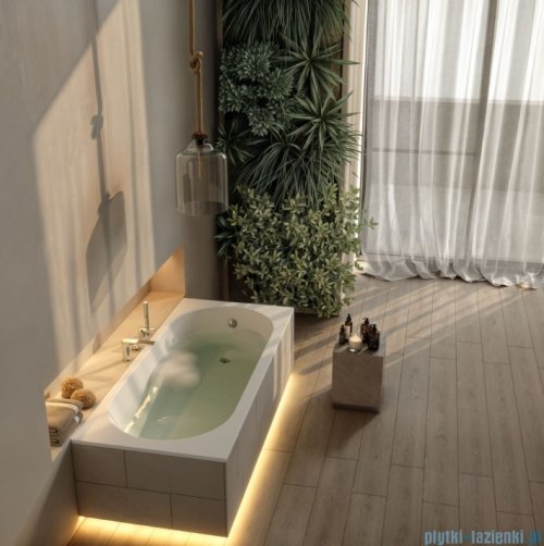 Schedpol Schedline Solia Set wanna prostokątna Cashemere Mat z nośnikiem styropianowym 160x70cm 3WST.SS1P-16070/PK/MG