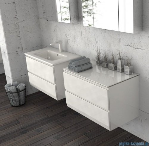 Oristo Brylant szafka podumywalkowa wisząca Ryflowana 80x25x45 oliwkowy mat OR36-SD1S-80-17R