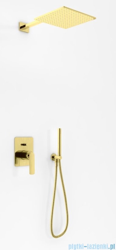 Kohlman Experience Brushed Gold zestaw prysznicowy z deszczownicą kwadratową 30x30 cm złoto szczotkowane QW210EGDBQ30