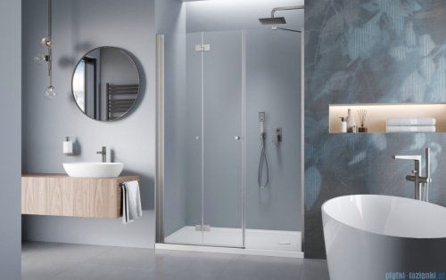 Radaway Nes Brushed Nickel DWSB drzwi wnękowe 110cm W3 lewe szczotkowany nikiel szkło przejrzyste 10044650-91-01L/10045450-01-01