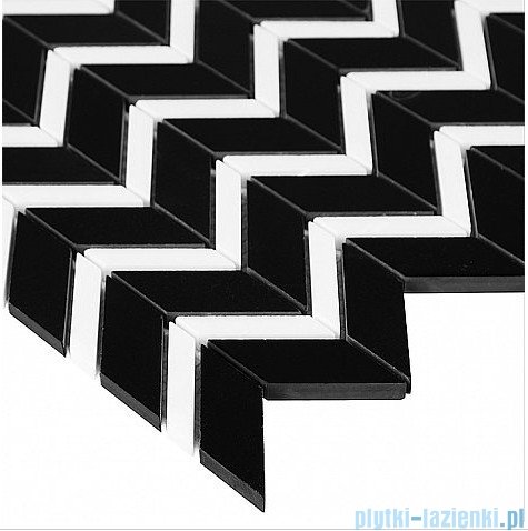 Dunin Black &amp; White Pure Black Chevron Mix mozaika kamienna 31x30,5cm