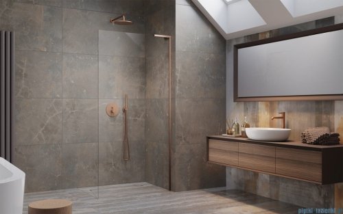 Radaway Modo SL II Brushed Copper kabina Walk-in 115x200 prawa szczotkowana miedź 10319115-93-01R