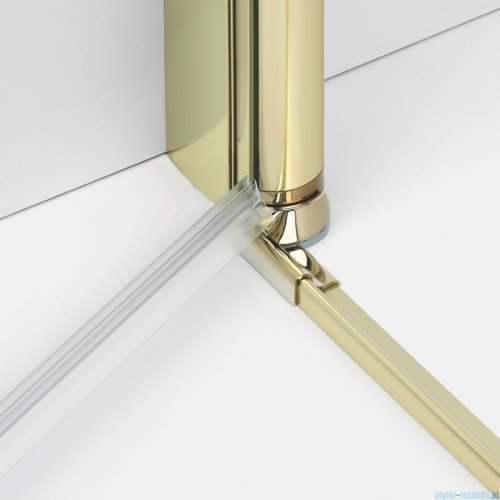 New Trendy New Soleo Light Gold 100x110x195 cm kabina lewa drzwi składane pojedyncze wspornik skośny złoty jasny połysk/szkło przejrzyste  K-1917