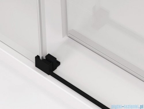 SanSwiss Cadura Black Line drzwi przesuwne 80cm jednoskrzydłowe lewe z polem stałym profile czarny mat CAE2G0800607