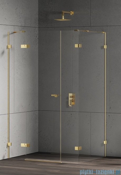 New Trendy Eventa Gold Shine kabina prysznicowa prostokątna 110x90x200 cm lewa przejrzyste Złoty połysk EXK-4780