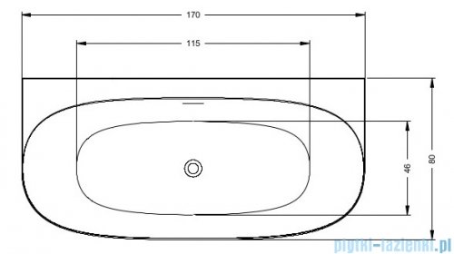 Vitalle by Riho VitaLux wanna wolnostojąca przyścienna 170x80 biały połysk B094009005