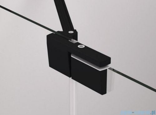 SanSwiss Cadura Black Line drzwi wahadłowe 75cm jednoczęściowe prawe z polem stałym czarny mat CA13D0750607