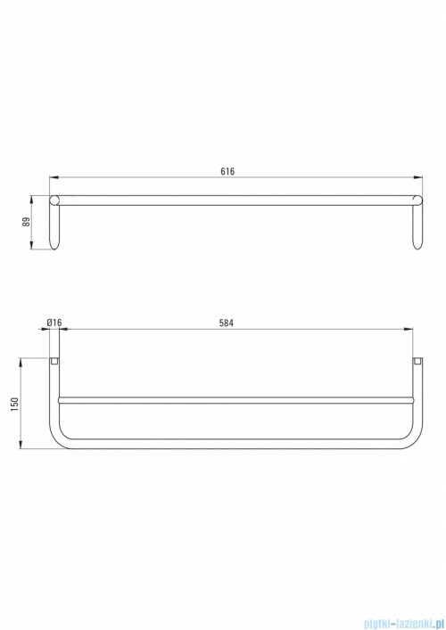Deante SILIA Wieszak na ręcznik podwójny ścienny chrom ADI_0631