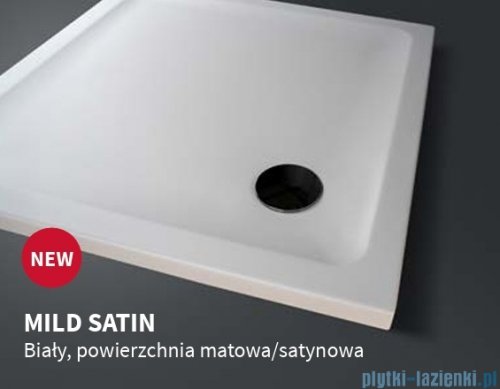 New Trendy Mild Satin Brodzik akrylowy prostokątny 110x70x4,5 cm biały mat B-0651