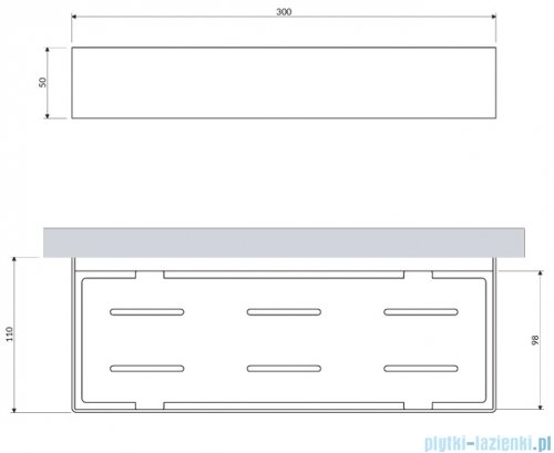 Omnires Uni koszyk prysznicowy 30x11 cm czarny półmat UN10335BL