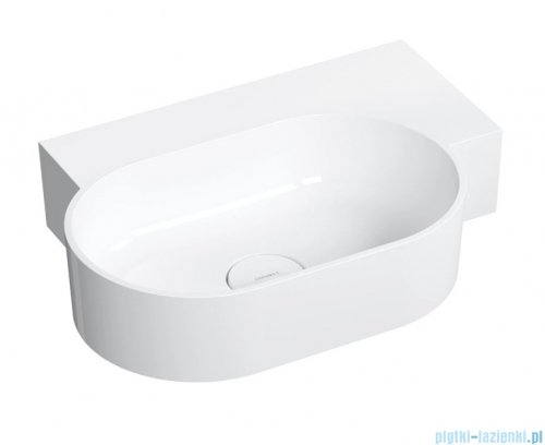 Omnires Ovo M+ umywalka nablatowa/wisząca prawa 55x38 cm  biały połysk OVO555UWPBP