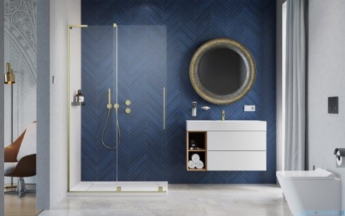 Radaway Furo SL Brushed Gold kabina Walk-in 120x200cm lewa szczotkowane złoto 10306638-99-01L/10110594-01-01