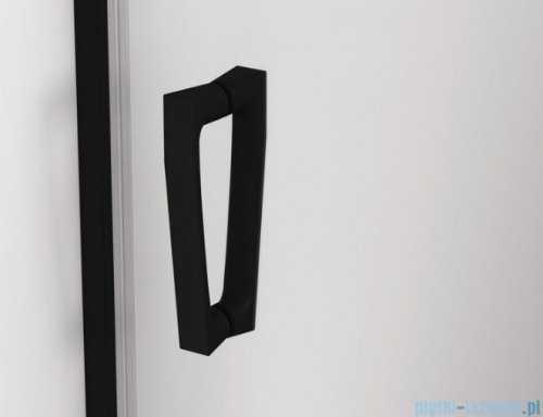 SanSwiss Cadura Black Line drzwi wahadłowe 140cm jednoczęściowe prawe z polem stałym czarny mat CA13D1400607