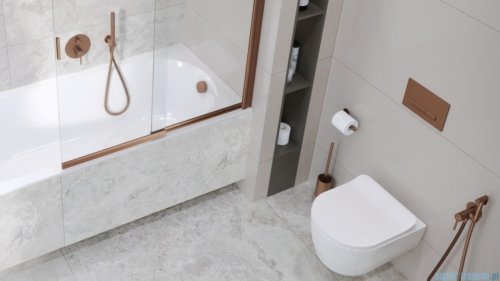 Excellent Aurro Fresh przycisk spłukujący do stelaża podtynkowego WC Shiro Premium miedź szczotkowana INEX.AF230.150.CB