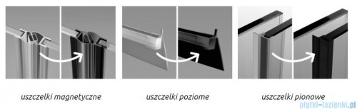 Radaway Furo Black KDJ RH kabina 90x75cm lewa szkło przejrzyste 10104442-54-01LU/10110460-01-01/10113075-01-01