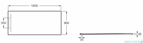Roca Pyros 180x80cm brodzik prostokątny kompozyt Stonex biały AP90170832003100