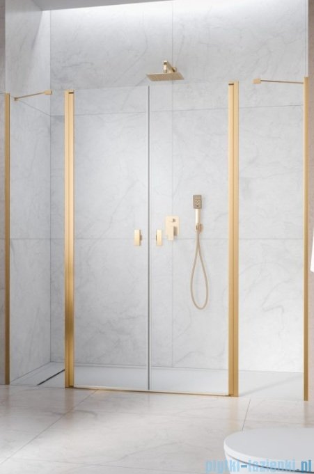 Radaway Nes Gold DWD II drzwi wnękowe 150cm W1 złoty połysk szkło przejrzyste 10037093-09-01/10041057-09-01