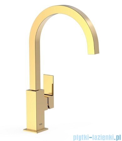Tres CUADRO Bateria umywalkowa XXL z boczną dźwignią złota 00660702OR