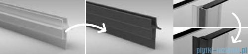 Radaway Furo Black PND II parawan nawannowy 150cm prawy szkło przejrzyste 10109788-54-01R/10112744-01-01