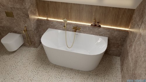 Lavita Lumio Wall wanna 170x80cm wolnostojąca przyścienna syfon klik-klak biały 5900378370611