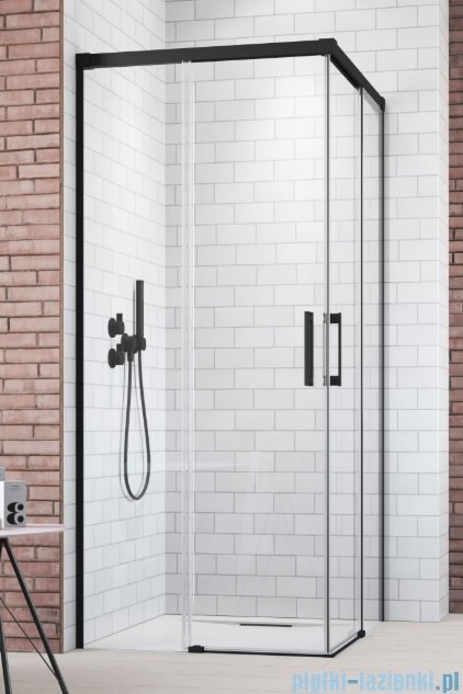 Radaway Idea Black Kdd kabina 75x90cm czarny mat/szkło przejrzyste 387066-54-01L/387060-54-01R