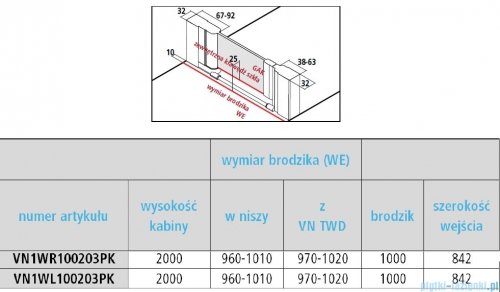 Vitalle NOLA drzwi wahadłowe 1-skrzydłowe z polem stałym prawe 80 cm czarne VN1GR080203PK