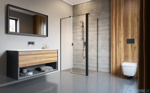 Radaway Nes 8 Black Kds II kabina 90x90cm lewa czarny mat szkło przejrzyste 10087090-54-01L/10080090-90-01