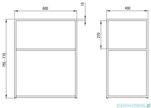 Deante Correo Nero konsola łazienkowa stojąca modułowa 60x40 cm czarny mat CKC N60A