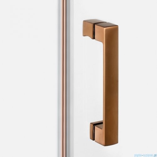 New Trendy Nesta Copper Brushed kabina 80x90x200 cm prawa wspornik równoległy miedź szczotkowana/szkło przejrzyste K-4622
