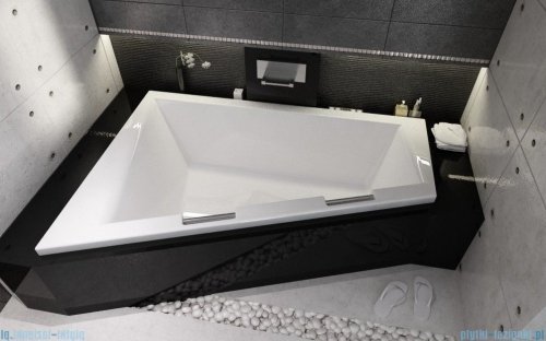 Riho Doppio wanna asymetryczna 180x130cm z hydromasażem Boss prawa BA90-WNPLBS-P