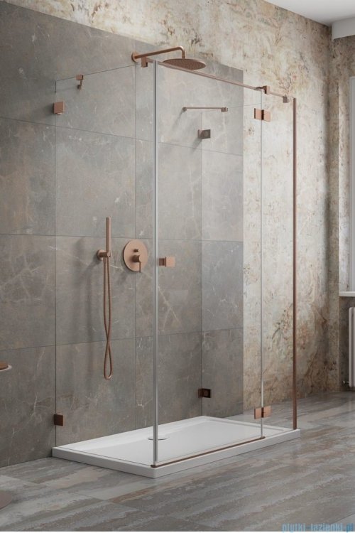Radaway Essenza Pro Brushed Copper Kdj+S kabina 75x100x75cm prawa szczotkowana miedź 10097310-93-01R/10098075-01-01/10098075-01-01