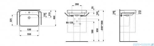 Laufen Meda umywalka ścienna 55x46cm czarny mat H8101127161041