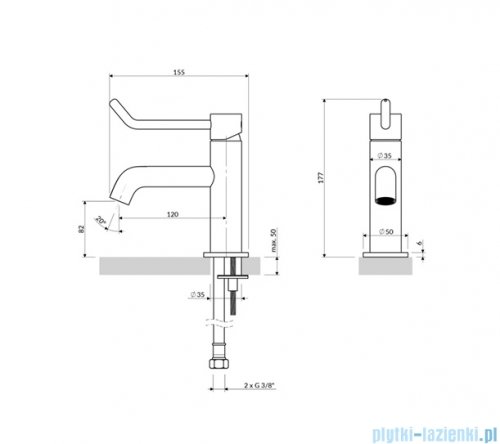 Omnires Inclusive Design bateria umywalkowa chrom połysk Y1210NID-CR