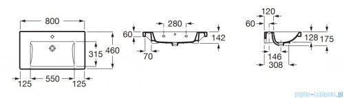 Roca Gap umywalka meblowa 80x46x17cm A3270M0004