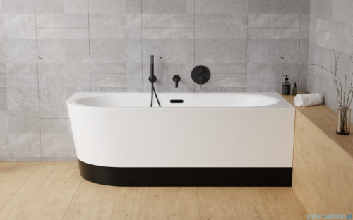 Besco Avita A-line 170x75cm wanna wolnostojąca przyścienna prawa akrylowa + syfon klik-klak chrom z przelewem slim #WAA-170APS