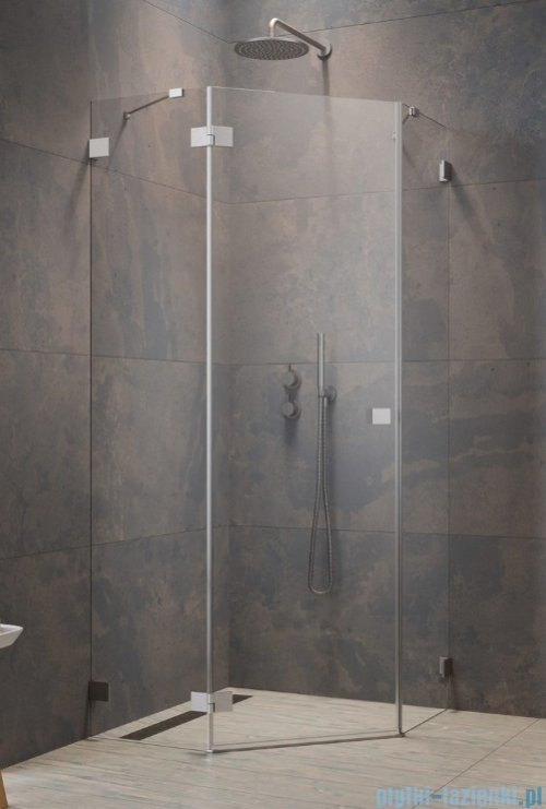 Radaway Essenza Ptj Brushed Nickel kabina pięciokątna 100x80cm lewa szczotkowany nikiel 1385010-91-01L/1385055-01-01
