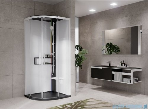 Novellini Glax 2 2.0 kabina z hydromasażem hydro plus 100x100 czarna G22R100T1L-1HU