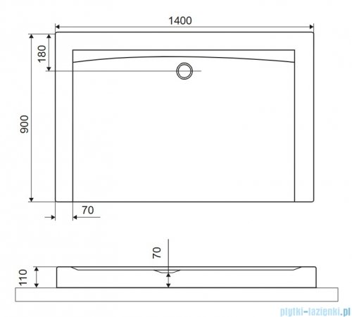 Excellent Forma Compact X brodzik prostokątny 140x90 cm struktura, czarny mat BREX.1403.140.090.BLC