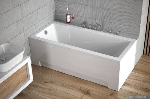 Besco Modern 130x70cm wanna prostokątna + obudowa + syfon #WAM-130-MO/#OAM-130-MO/19975