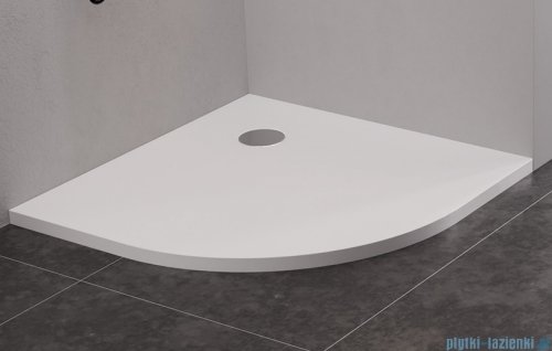 New Trendy Nex brodzik konglomeratowy półokrągły 90x90x3,5 cm biały B-0450