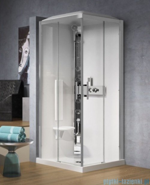 Novellini Glax 3 A80 kabina z hydromasażem 80x80 chrom GL3A89T1F-1K
